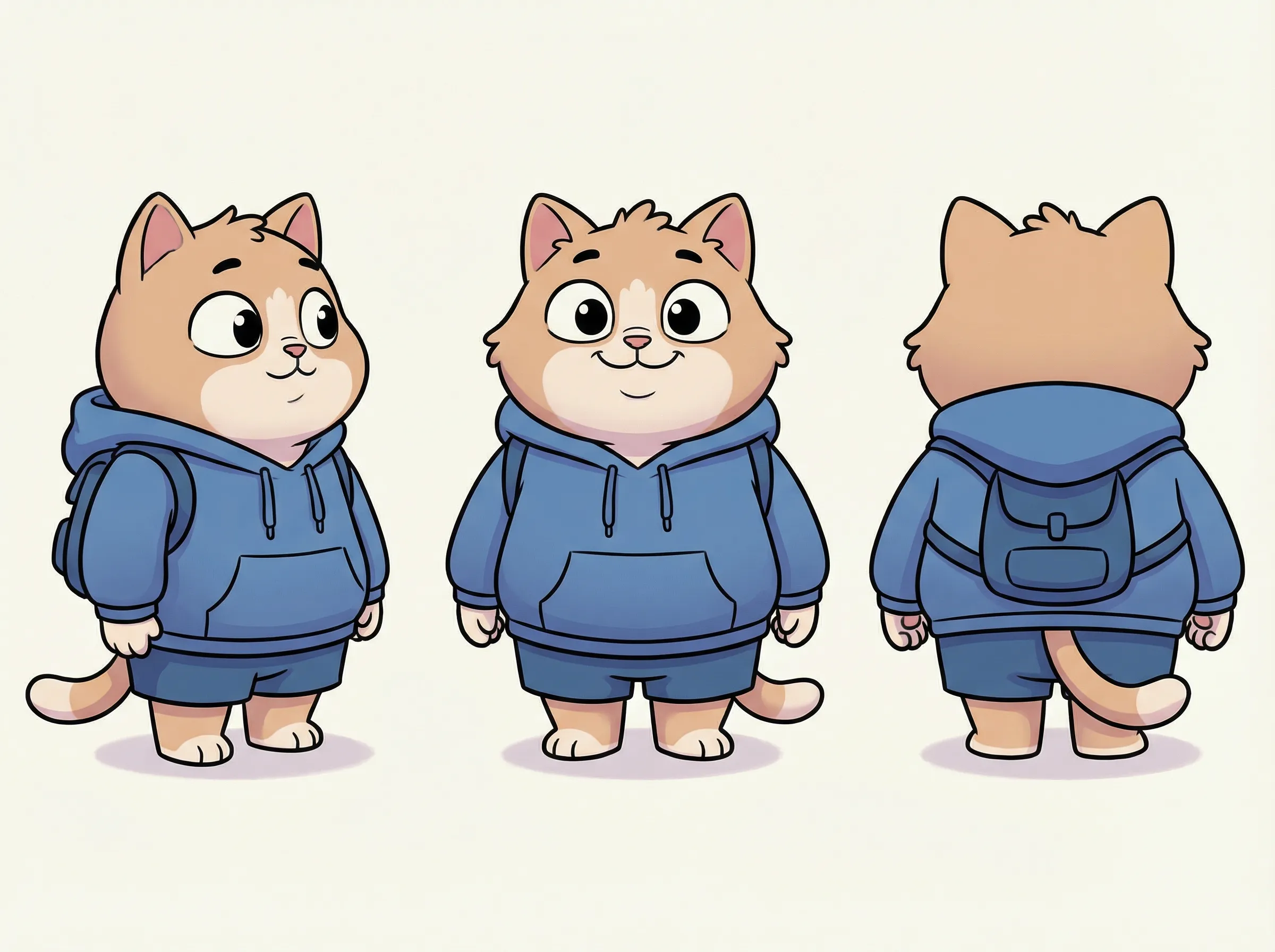 Maskot Kucing Tri-View